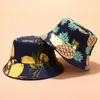 Cappelli a tesa larga Donna Uomo Estate Reversibile Pkable Cappello a secchiello Colorato Harajuku Tesa larga Frutti tropicali Ananas Banana Stampa Berretto da pescatore P230311