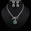 Collana Orecchini Set 2023 Bowknot 2 pezzi Africano Per le donne Matrimonio di lusso Naija Dubai Cubic Zirconia Gioielli da sposa