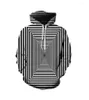 Herrtröjor 2023 Spring Autumn 3d Geometric Children's Hoodie Black White Stripe Fashion Casual Men/ Women Hooded Sweatshirt