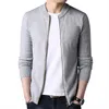 Maglioni da uomo Cardigan maglione da uomo primavera Cappotto lavorato a maglia a maniche lunghe solido Cerniera completa Maglione di lana casual Abbigliamento maschile autunno sottile 230310