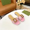 Women's flat slippers new real belt buckle outdoor fashion sandals large size 35-43