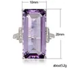 Wedding Rings Sale Luxury Solitaire Big Square Shape CZ Women Ring Engagement Evening Party Elegant Female Fashion Jewelry Gifts