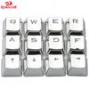 N OEM -profilelektropläterad metallstruktur KeyCap Backlight KeyCap för Cherry MX Mechanical Gaming Keyboard Silver Keycaps