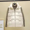 女性のベスト2023秋と冬の光沢のある綿ベスト女性韓国のルーズチョッキオールマッチファッションソリッドカラージャケット