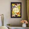 Wall Lamps American Country Pastoral Art Mural Lamp Foyer Aisle Background Decor Tiffany Glass Butterfly Porch Light 1138