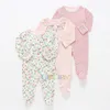 Rompers 3Pcs/Set 100% Cotton Baby Rompers born Long Sleeve Clothes Set Infant Jumpsuit Baby Underwear Sleepsuit Clothing 230311