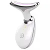 Massageador de rosto Massageador de rosto e pescoço LED Pon Therapy Massagem para fortalecer a pele Reduzir o queixo duplo Antirrugas Remover dispositivo de beleza 230310