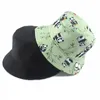 HBP Brim Cartoon Panda Wide Imprimé Réversible Hat de seau Unisexe Panama Pisherman Cap Summer Bob mâle Chapeaux Soleil Femme pour femmes Men P230311