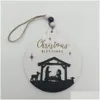 Christmas Decorations Creative 2022 Wooden Decoration Pendant Craft Home Party Decor Drop Delivery Garden Festive Supplies Dh2Jl