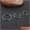 Gioielli in acciaio inossidabile cerchio naso anello e cartilagine cartilagine setto trago piercing orecchino corpo 20G mix 100 pezzi 6/8 / 10 mm consegna goccia Weddin Dhac3