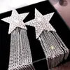 Dangle Earrings 2023 Korean Five-Pointeds Star Tassels Drop Fashion Women Long Style CharmZirconEaring Jewelry