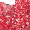 Bloups feminina camisas Celmia Buttons Up decote em V Mulheres elegantes 2023 Moda Tops casual estampado floral longa lanterna camisa de manga de lanterna longa