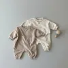 장미 밀란 켈 가을 아기 옷 모피 안감 장난 꾸러기 유아 단단한 두꺼운 점프 수트 230311