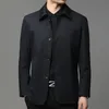 Herrjackor Business Shirt Jacket Män Autumn Casual Coat Button Up Tops Office Work Clothes 230311