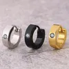 Ohrstecker Mode Schwarz Gold Silber Farbe Kleine Stahl Einfache Hoop Für Frauen Männer Punk Schmuck Geschenke