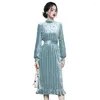 Casual Dresses Fashion Ladies Long Dress High Quality Velvet Women's Chic Woman Clothing Robe Female For Women Vestidos SL332