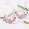 Bowls 1PC Flower Glass Dishes Seasoning Dipping Bowl Sakura Dish Small Cherry Blossom Trinket Plate Spice Sauce For Kitchen