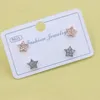 Studörhängen ZFSILVER REAL S925 Sterling Silver Fashion Design Trend Diamond-Set Rose Star Jewelry for Women Charm Party Girls