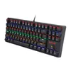 n K576R Mechanische Gaming-Tastatur, kabelgebunden, USB, LED, Regenbogen-Hintergrundbeleuchtung, kompakte mechanische Gamer-Tastatur, 87 Tasten, für PC und Laptop