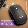 X15 Compatível com mouse sem fio Compatível com Bluetooth 5.0 1600 DPI LED iluminado LED silencioso 2,4 GHz Mouse sem fio recarregável USB para laptop PC