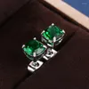 Stud Earrings Luxury Simple Brilliant Multicolor Cubic Zirconia For Women Fashion Female Wedding Jewelry Accessories