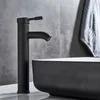 Robinets de lavabo de salle de bain Hownifety noir robinet de salle de bain eau froide mitigeur en acier inoxydable peinture bassin robinets monotrou robinetterie 230311