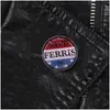 Pins Broches 1986 Film Ferris Buellers Dag Uit Broche Besparen 86 Emaille Pin Retro Poster Art Knop Badge Drop levering Sieraden Dhe6K