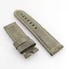 24mm Beige Calf Leather Watch Band Strap Fit For Pam PAM111 Wirst Watch