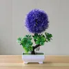 装飾的な花1PC人工花草の鉢植え植物プラスチックウェディング春の夏のリビングルームの装飾