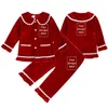 Pijamalar Özel Çocuklar Aile Noel Altın Veet Pijamalar Kırmızı Erkek Kız Elbise Maç Giysileri Kişiselleştirilmiş Noel Hediye Kostümü Dr Dh6cg