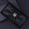 BOW TIES MEN MEN JACQUARD TIE CRAVAT Conjunto Bowtie Elegante Rhinestone Bowties para festa de casamento Decoração de roupas Bowknot