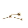 Stud -oorbellen 925 Sterling verzilverd met 14K gouden mini dames eenvoudige en veelzijdige kleine kralen rond bonen oorrang