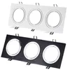 Support d'accessoires d'éclairage à trois têtes Support de lumières MR16 Support de verre GU10 Spot Light Cups Face Ring Support de lampe intégré Crestech carré à 3 têtes