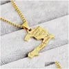 Jewelry Punk Haiti Map Letter Necklace Pendants For Women Men Gold Color Gifts Drop Delivery Wedding Party Events Accessories Dhlbi