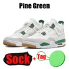 Green Pine 4 4s basketskor för män kvinnor Red Thunder Cement Seafoam Military Black cats Canvas sko Midnight Navy White Oreo herrsneakers