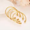 Bangle 4pcs Dubai Gold Silver Color Baby Mała dziecięca bransoletka dla dzieci afrykańskie Bairn Biżuteria