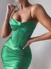 Casual Dresses Y2K Sexy High Quality Satin Bodycon Dress Women's Summer 2023 House Of Cb Celebrity Evening Club