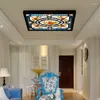 Lampy ścienne Morze Śródziemne niebieskie lampa muralowa foyer ASLE Hall Decor Vintage luksus Tiffany Glass Dragonfly Ganku światło 1138