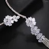 Kedjor Fashion Cubic Zirconia Tassel Necklace Cavicle Chain Choker Women Boho Y2K Accessories Christmas Flower Collar Wedding