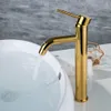 Rubinetti del lavandino del bagno Matt Black Gold Oro Round Style Basin Acqua TAP BRASCHIO BAGNO BAGNO MIXer Acqua Monte Mtero Single Funta 230311