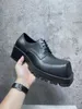 Herenschoenen met vierkante neus Grote heren Derby-schoen Veterschoenen Heren Bussiness lederen schoenen dikke zool