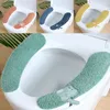 Housses de siège de toilette couverture de tapis collante universelle anneau de pâte en peluche chaude coussin de bol d'hiver lavable salle de bain Acc