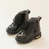 Herfst winterkinderen Martin Boot Patent Leather Boy Girls Snow Boots Peuter Baby Non-Slip Sneakers Kids Athletic Shoes