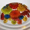 Chandeliers Designer Colored Glass Art Decorative Flower Chandelier Lighting Italian Murano Flush Mounted