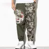 Męskie spodnie smok haft harem harem men joggers koreańskie streetwear swobodny hip hop 230311