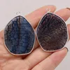 Pendant Necklaces High Quality Natural Dragon Pattern Agate Irregular Shape Charms For Jewelry Making DIY Necklace Accessories 33x45mm 1PC