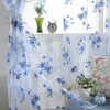 Curtain Floral Transparent Label Top Living Room Tulle Bedroom Print Elegant Comfort Panel