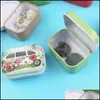 Förvaringslådor BINS 12 delar/Lot Portable Mini Metal Tin Box Mtiple Pattern Print Makeup smycken Pill med lock Presentförpackning 2111 DHMPA