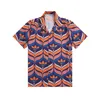 男性デザイナーブラウスカジュアルシャツファッションレタープリントプリントスリックボウリングシャツメンズドレスシャツ夏の短袖TシャツサイズM-3XL