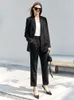 Damespakken Blazers Amii Minimalisme Spring Blazer Women Suit jas Casual Hoge taille losse broek Kantoor Business vrouwen verkocht Blazers 12240079 230311